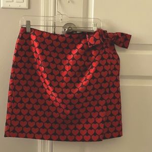 J.Crew 18” skirt Size 10 Red hearts ♥️
